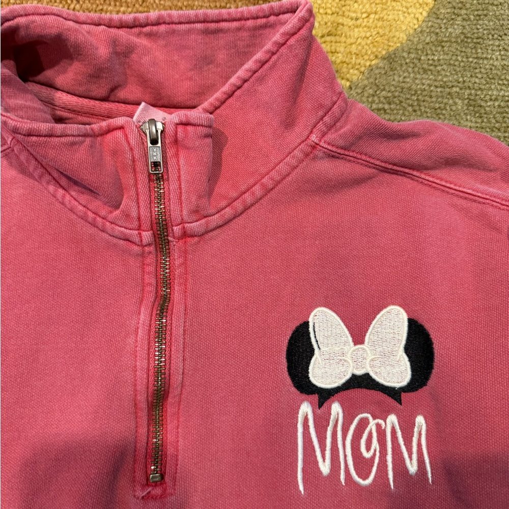 Disney Mom Comfort Colors Vintage Wash Quarter Zip Sweatshirt Women’s Size Small - Picture 2 of 4